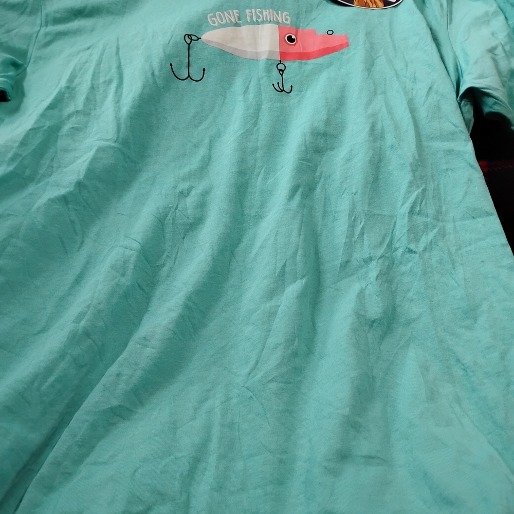 Peter Alexander Teal Gone Fishing Tee